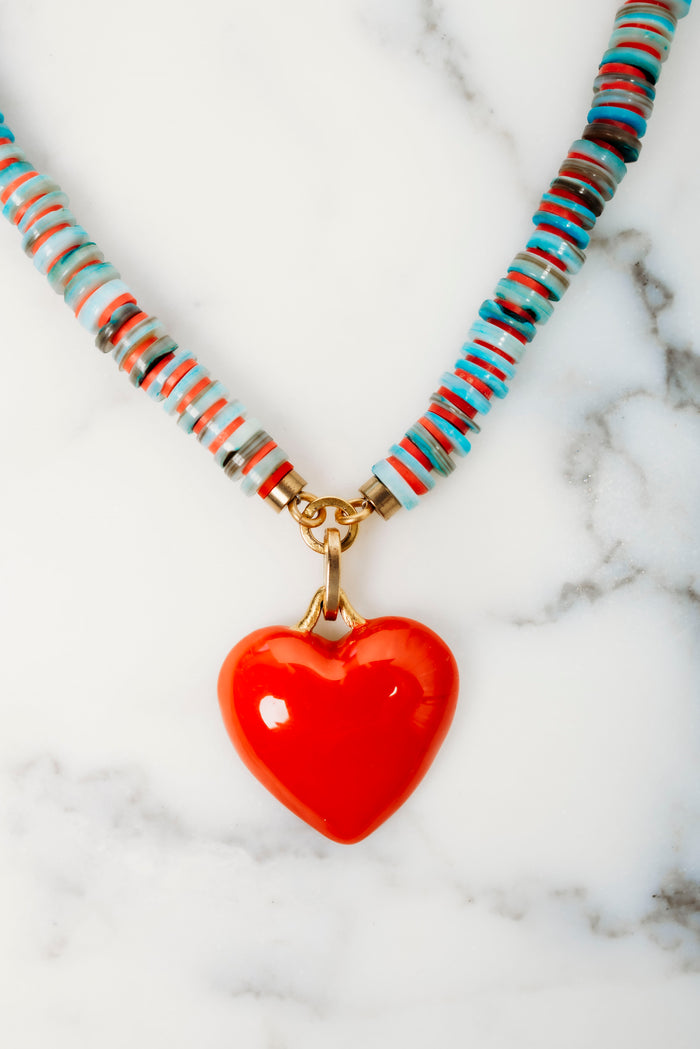 Elizabeth Cole Rosalind Necklace Turquoise Red