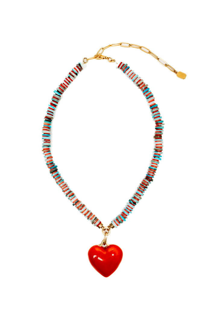 Elizabeth Cole Rosalind Necklace Turquoise Red