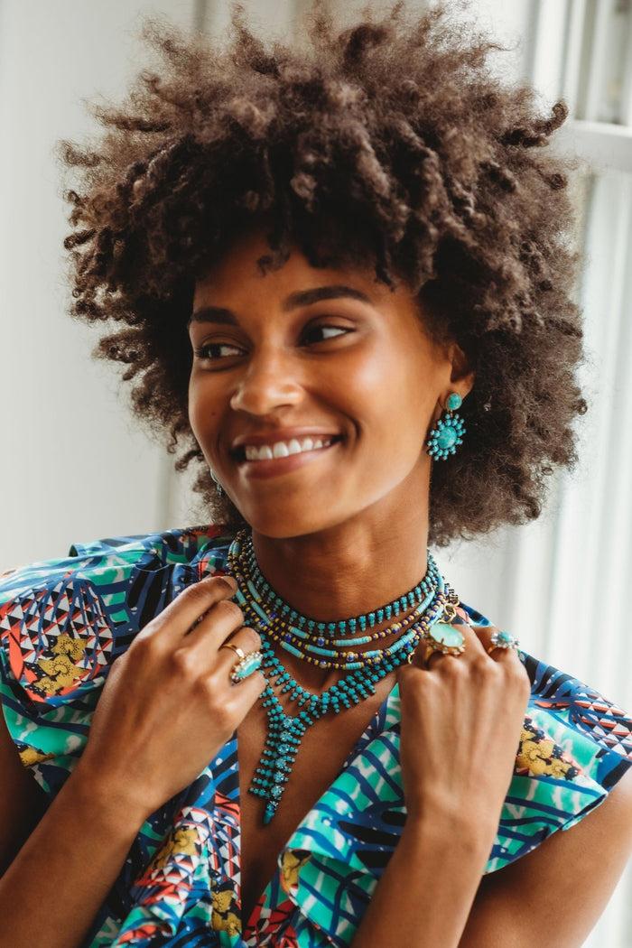 Elizabeth Cole Roscoe Earrings Turquoise