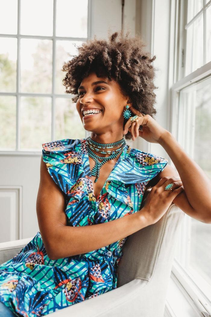 Elizabeth Cole Roscoe Earrings Turquoise