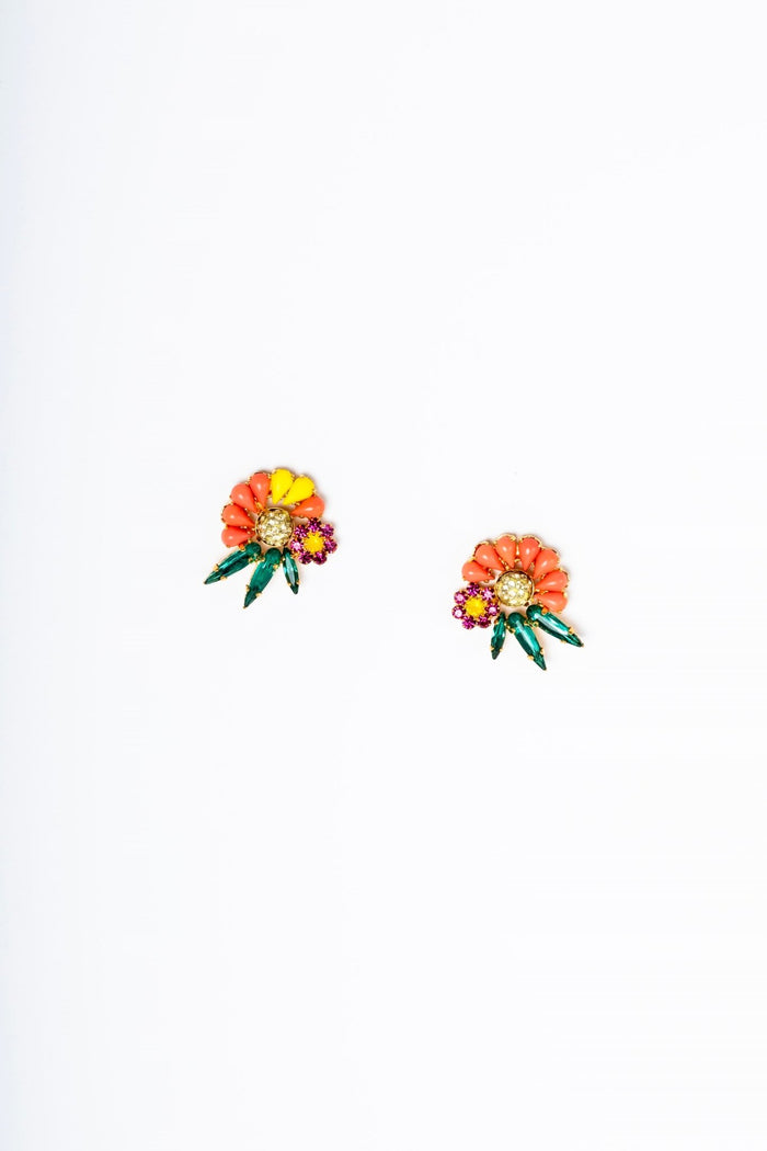 Elizabeth Cole Rosette Earrings Multi