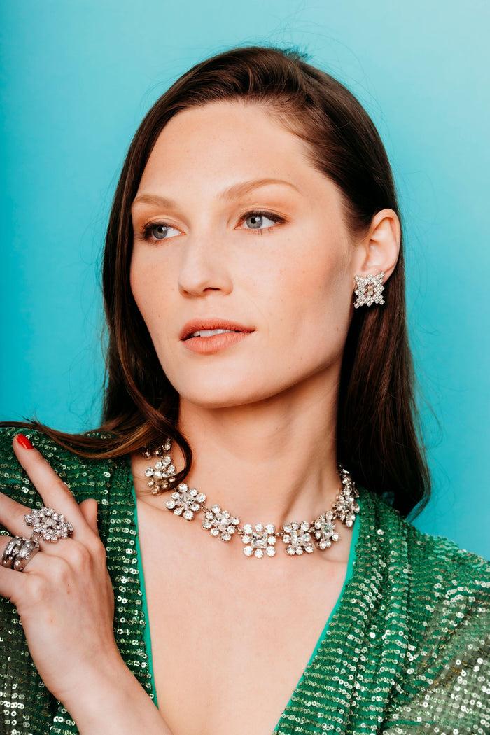 Elizabeth Cole Sandra Necklace Crystal