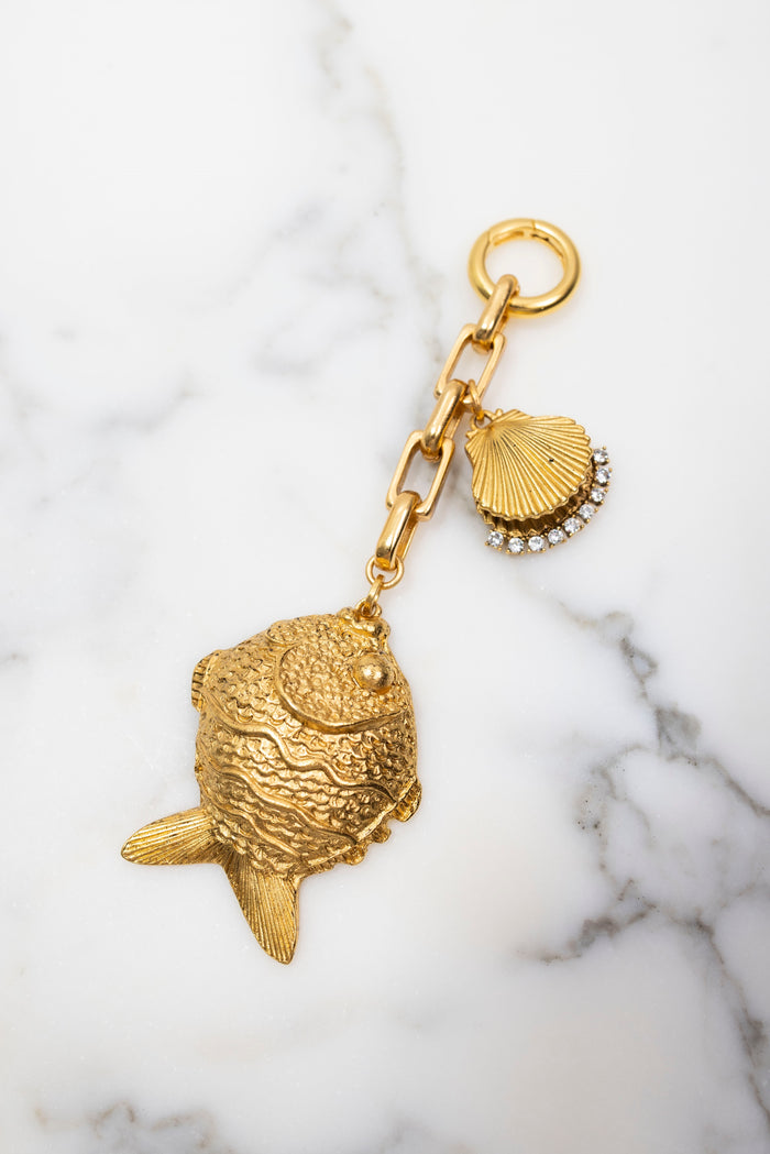 elizabeth cole Seana Bag Charm Gold