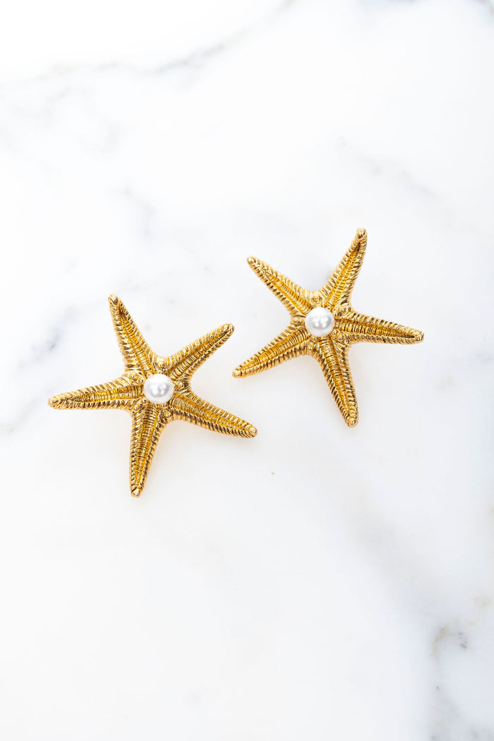 elizabeth cole Seastar Earrings Gold