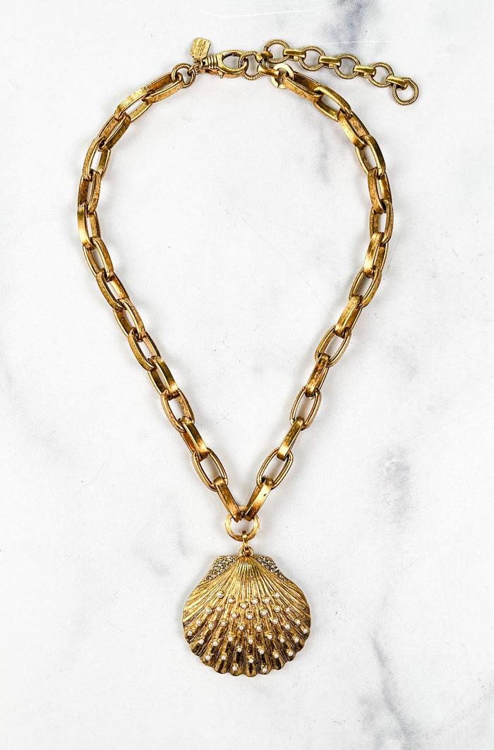 elizabeth cole Shelly Necklace Gold