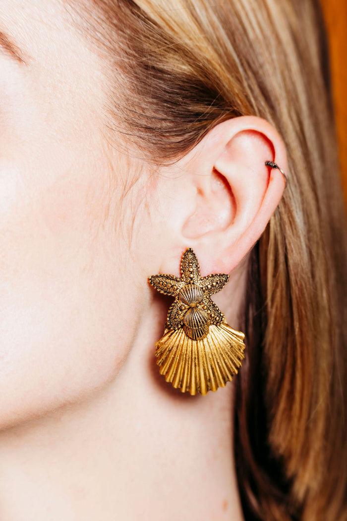 Elizabeth Cole Shelma Earrings Gold