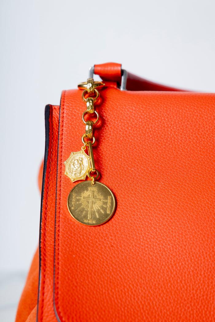 Elizabeth Cole St. Christopher Bag Charm Gold