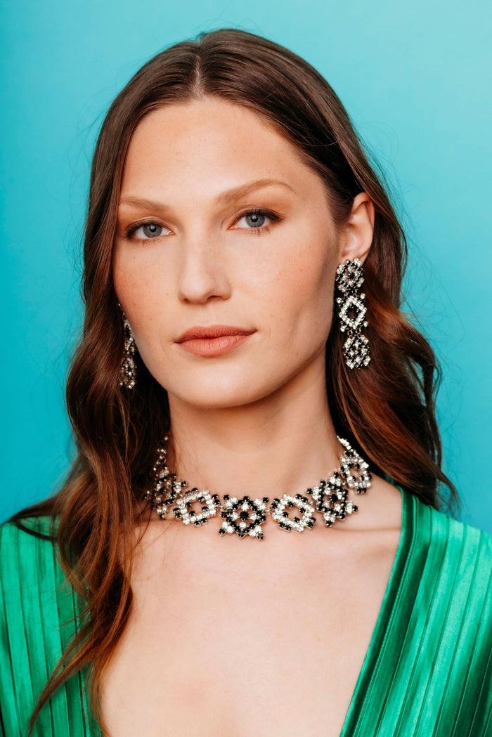 Elizabeth Cole Stacey Earrings Checkerboard