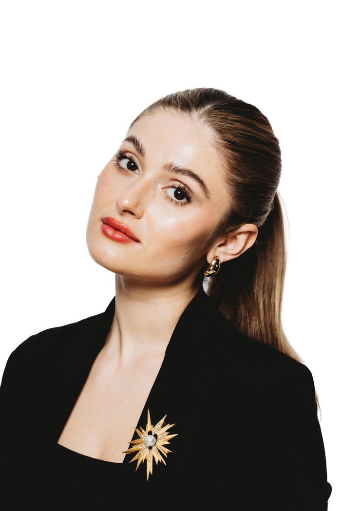 Elizabeth Cole Starburst Pin Gold