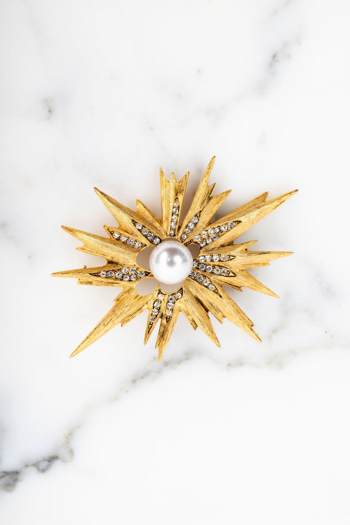 elizabeth cole Starburst Pin Gold