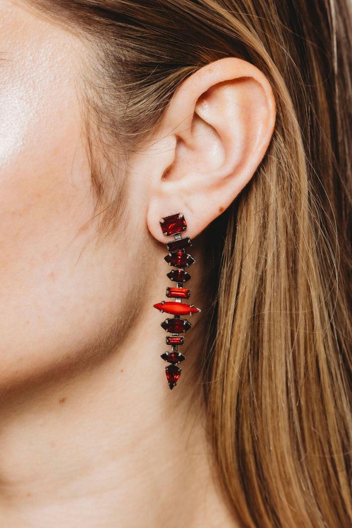Elizabeth Cole Starla Earrings Red