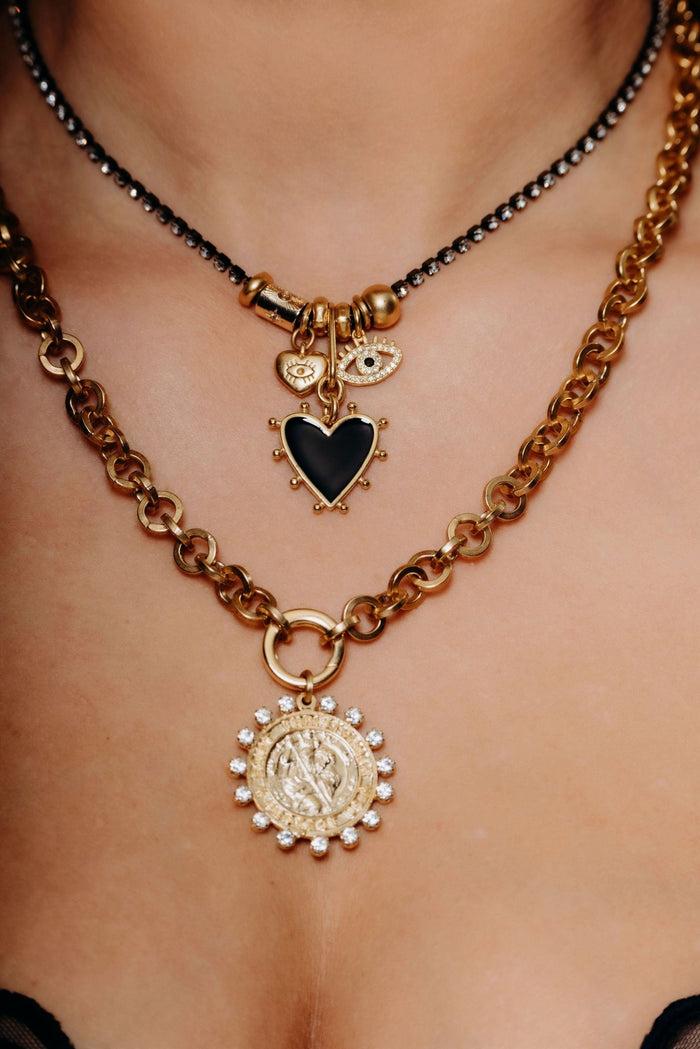 Elizabeth Cole Sueann Necklace Black