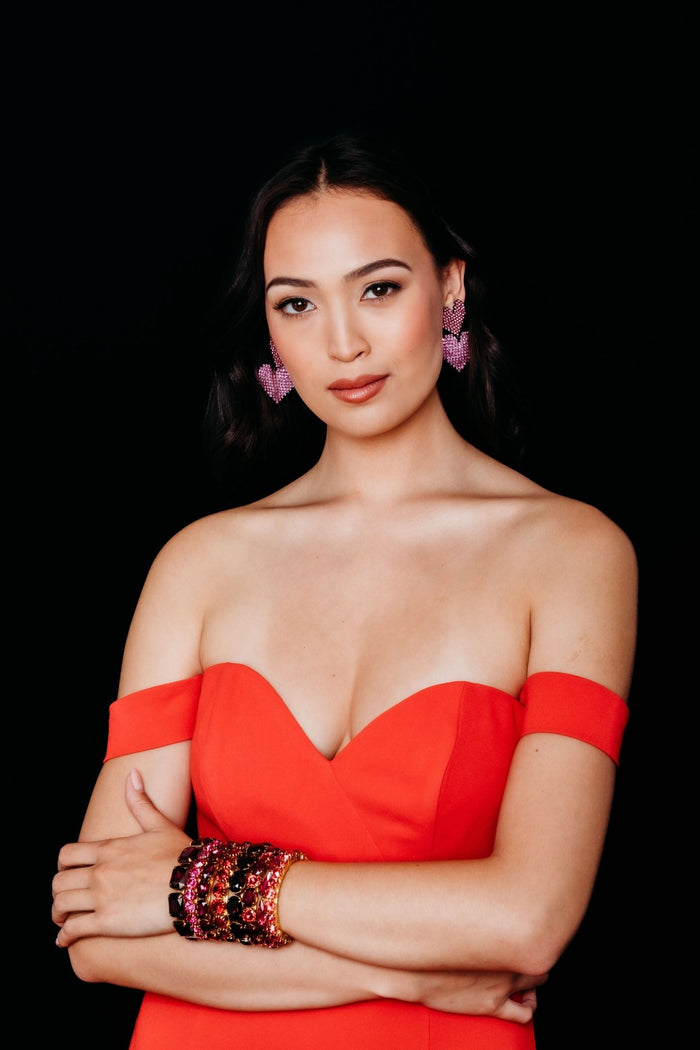 Elizabeth Cole Tina Earrings Pink