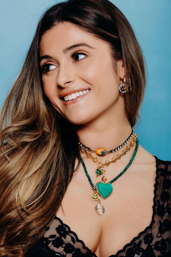 Elizabeth Cole Trista Necklace Green