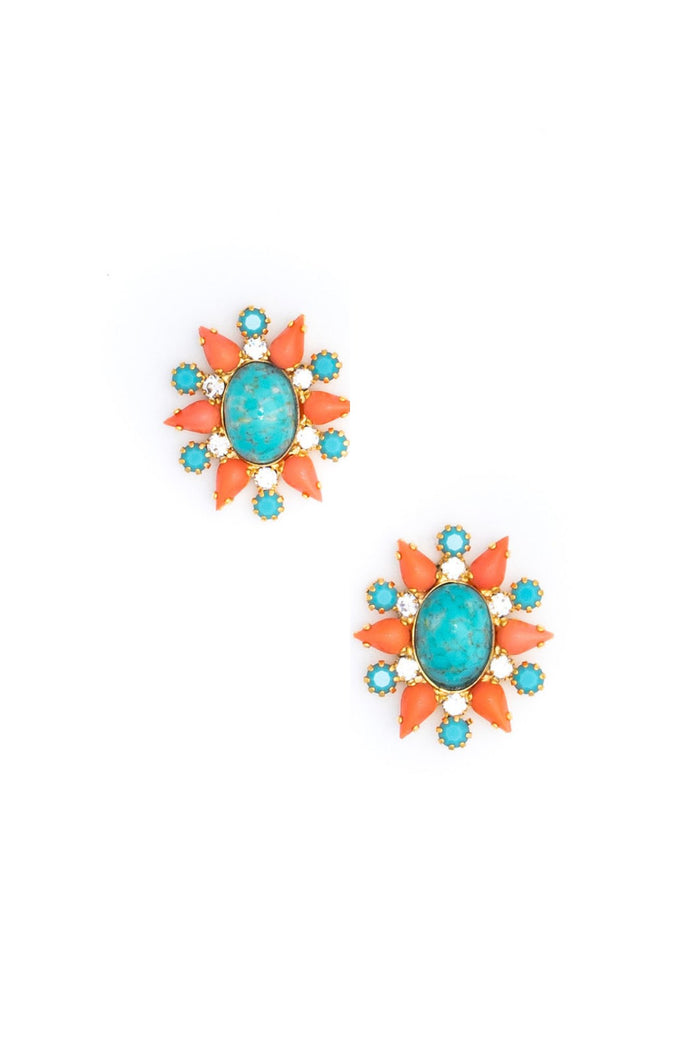 Elizabeth Cole Trixie Earrings Coral