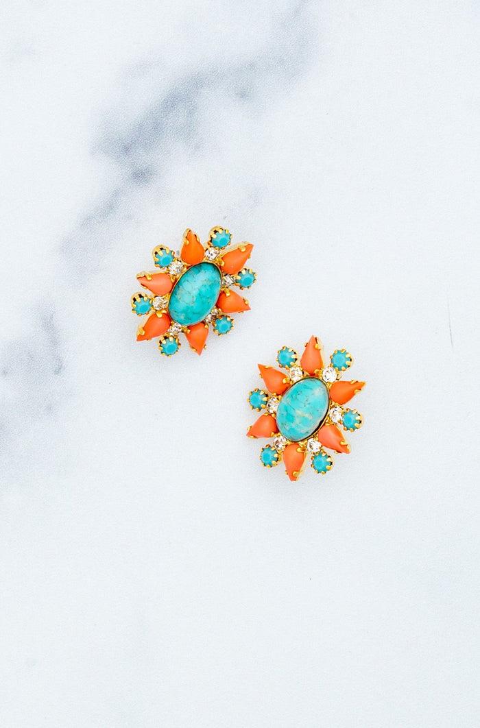 elizabeth cole Trixie Earrings Coral