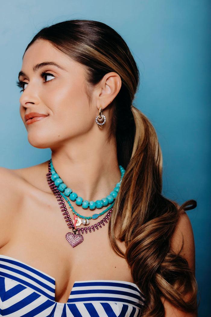 Elizabeth Cole Turia Necklace Turquoise