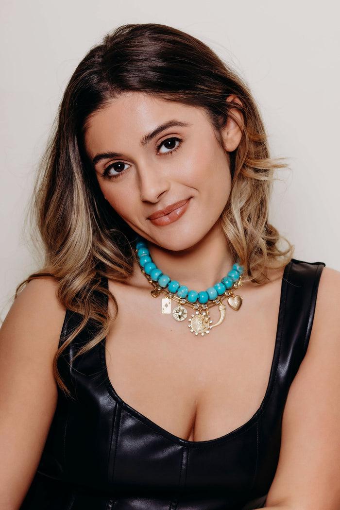 Elizabeth Cole Turqina Necklace Turquoise