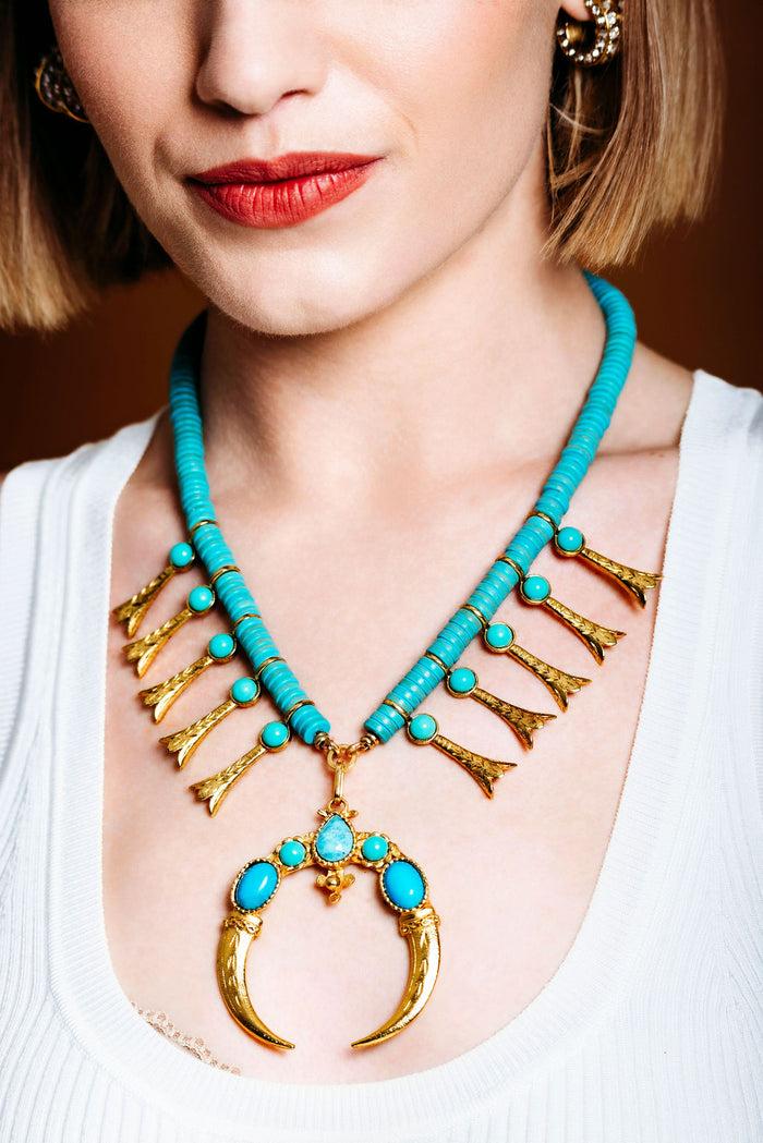 Elizabeth Cole Turquessa Necklace Turquoise