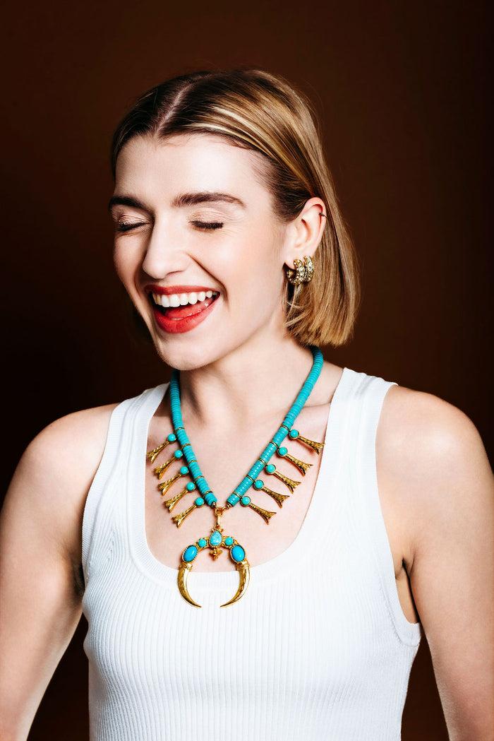Elizabeth Cole Turquessa Necklace Turquoise