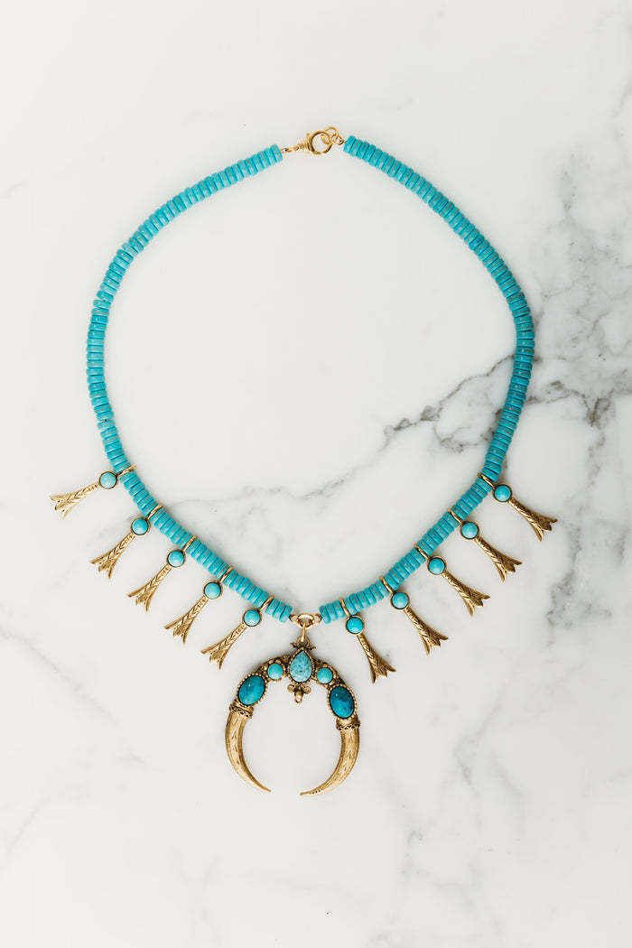 elizabeth cole Turquessa Necklace Turquoise