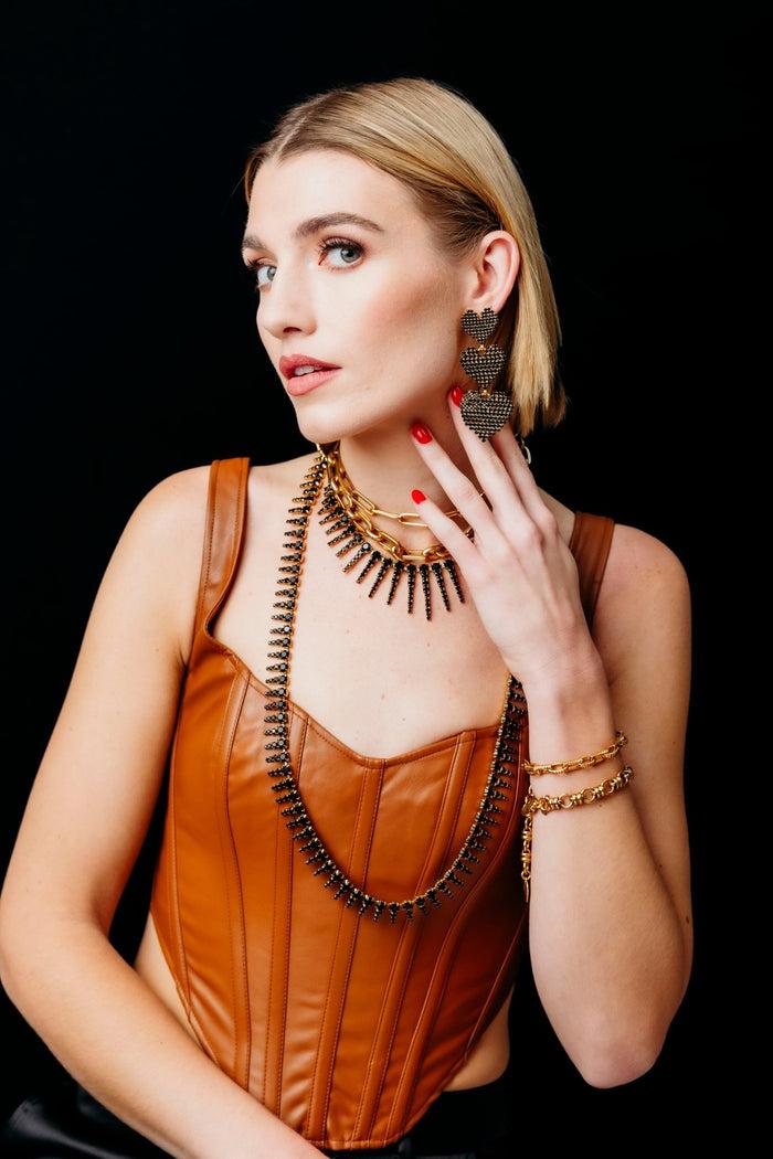 Elizabeth Cole Valentina Earrings Black