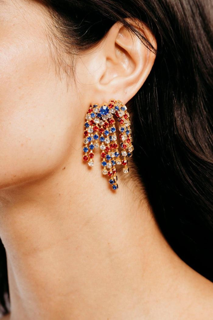 Elizabeth Cole Virginia Earrings Patriotic