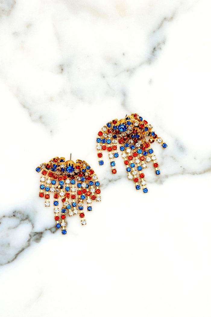elizabeth cole Virginia Earrings Patriotic