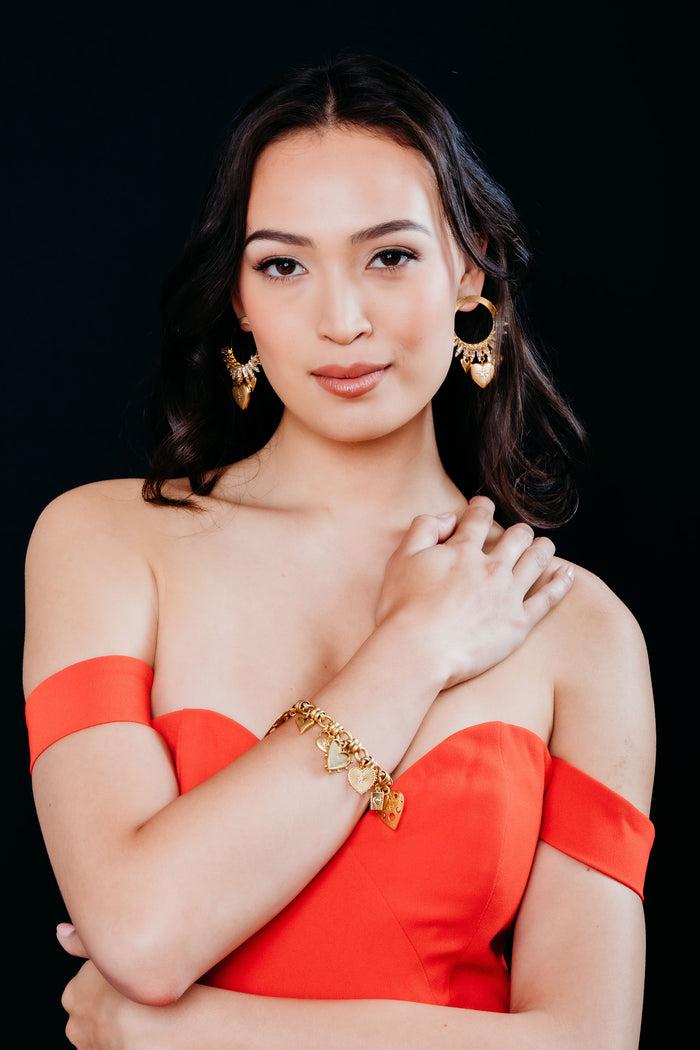 Elizabeth Cole Zinnia Earrings Gold