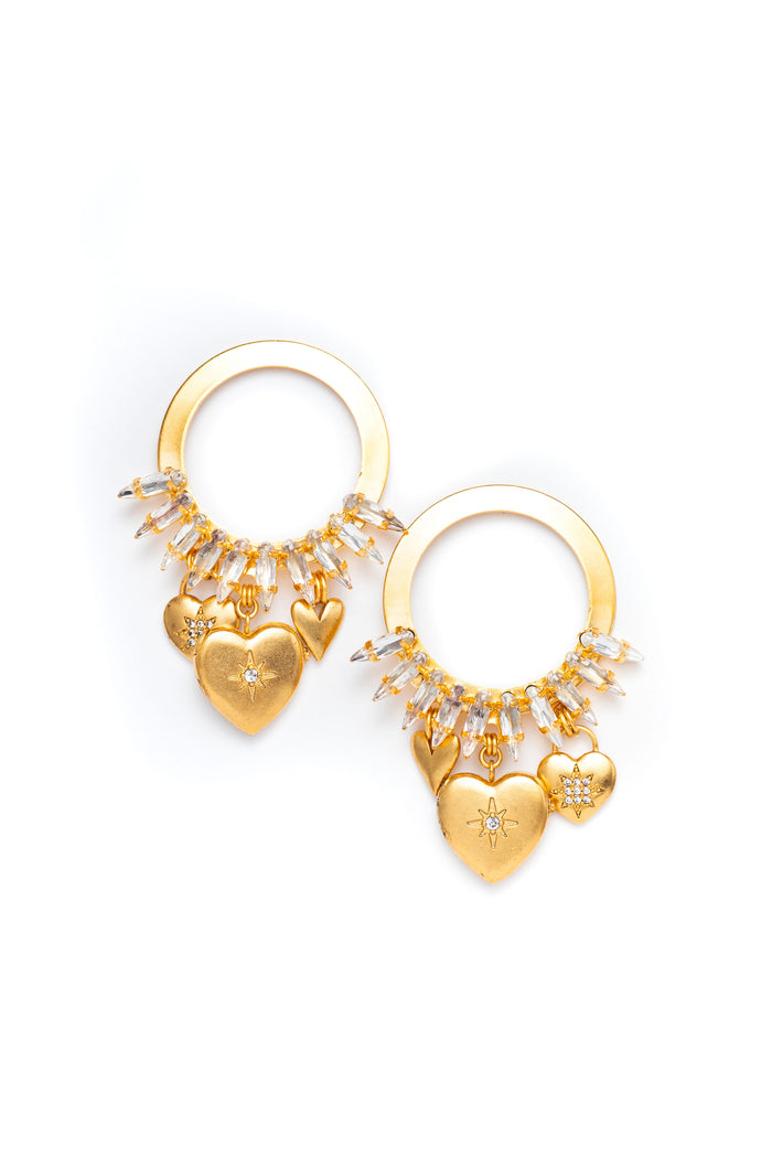 Elizabeth Cole Zinnia Earrings Gold