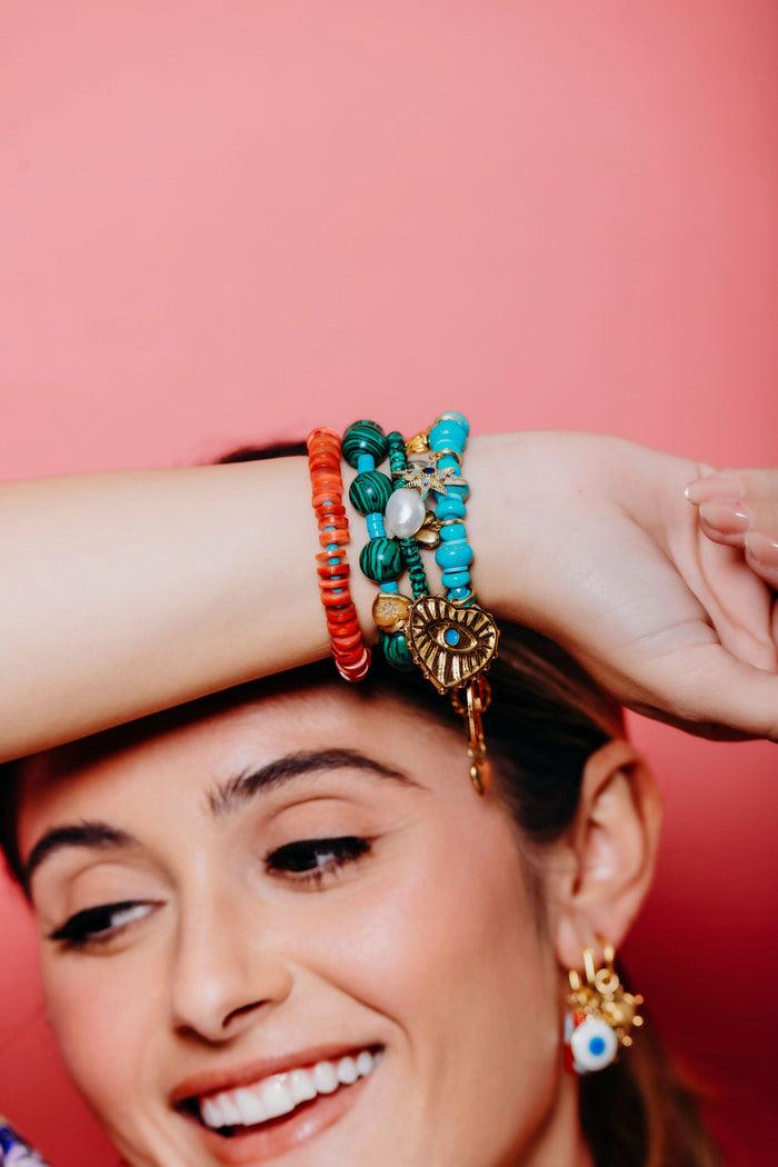 Elizabeth Cole Zoia Bracelet Turquoise