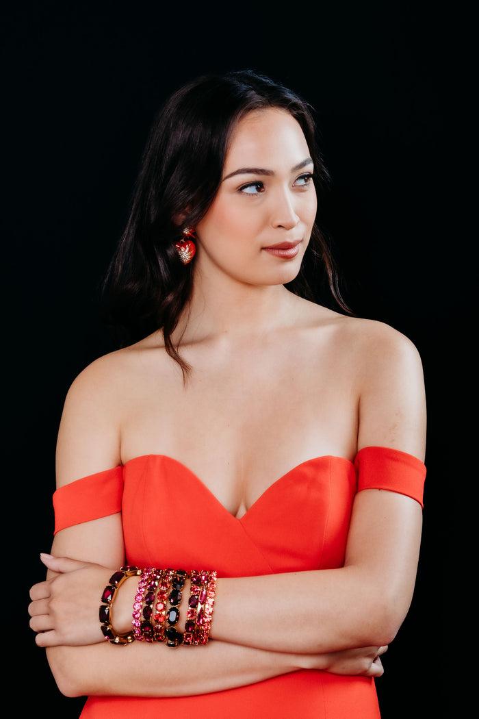 Elizabeth Cole Love Me Earrings Turquoise With Crystal