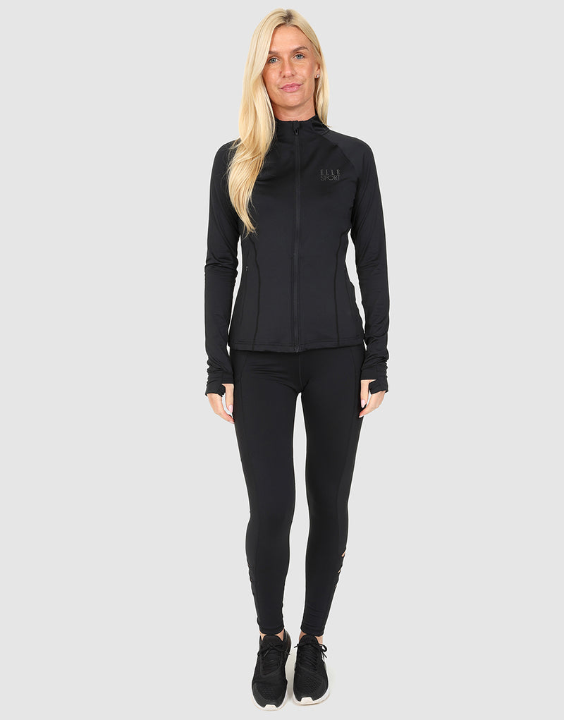elle sportswear ELLE Sport Long Sleeve Full Zip Top - Black