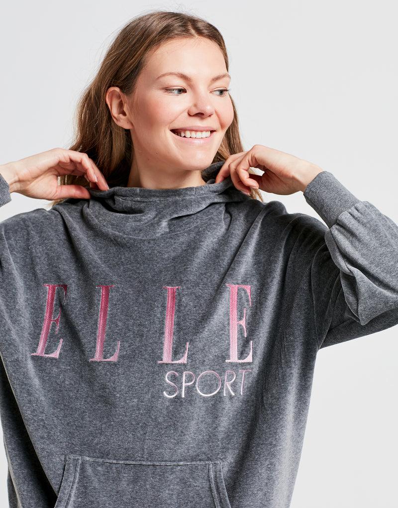 Elle Sportswear ELLE Sport Oversized Velour Longline Hoodie