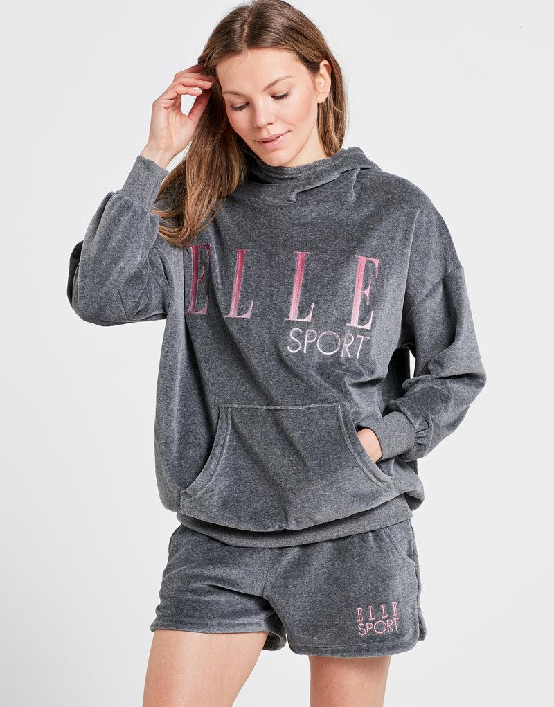 Elle Sportswear ELLE Sport Oversized Velour Longline Hoodie