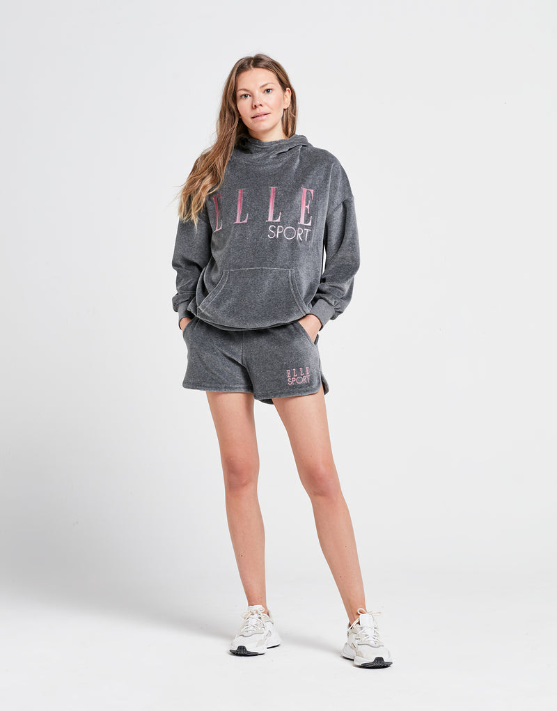 elle sportswear ELLE Sport Oversized Velour Longline Hoodie