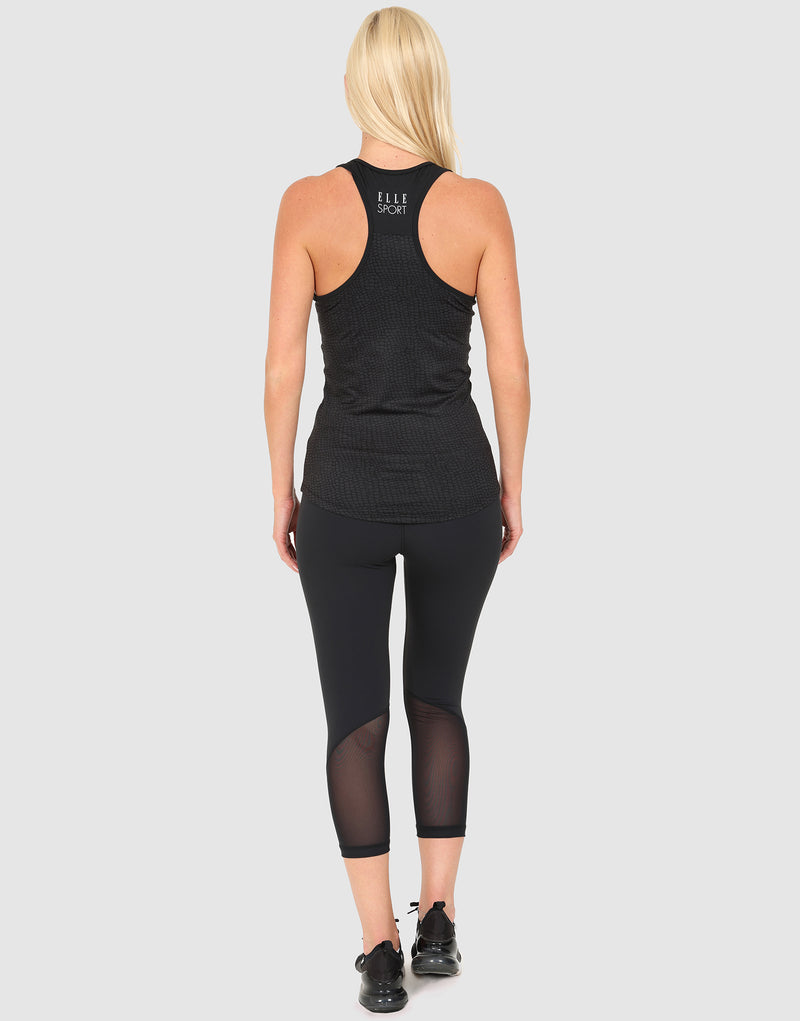 Elle Sportswear ELLE Sport Printed Muscle Back Vest - Black