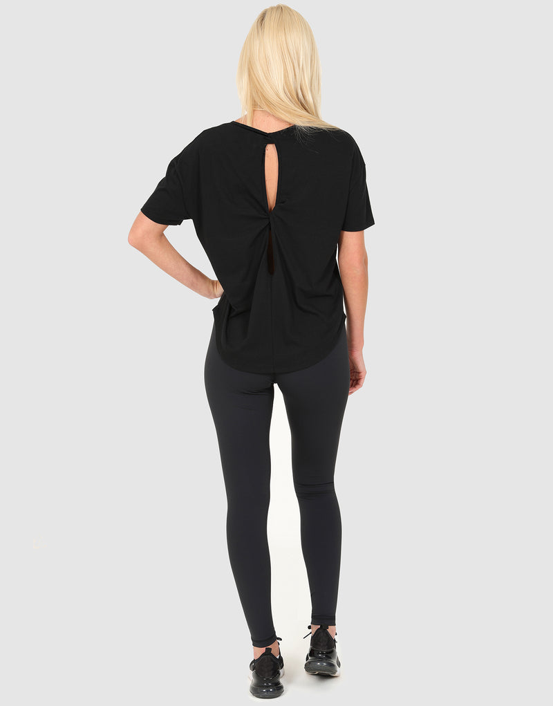 Elle Sportswear ELLE Sport Twist Back T-Shirt - Black