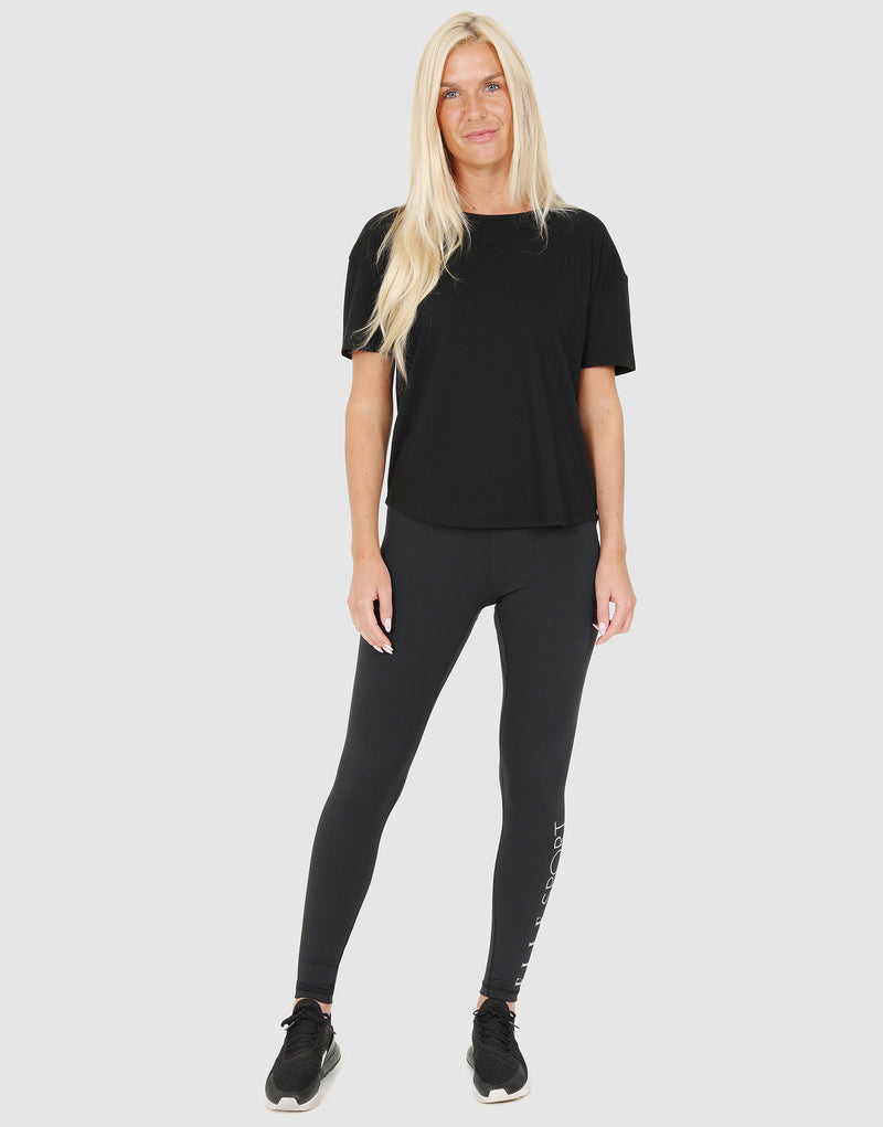 elle sportswear ELLE Sport Twist Back T-Shirt - Black