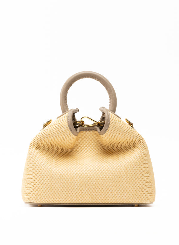 elleme Baozi Raffia/Leather Natural/Taupe