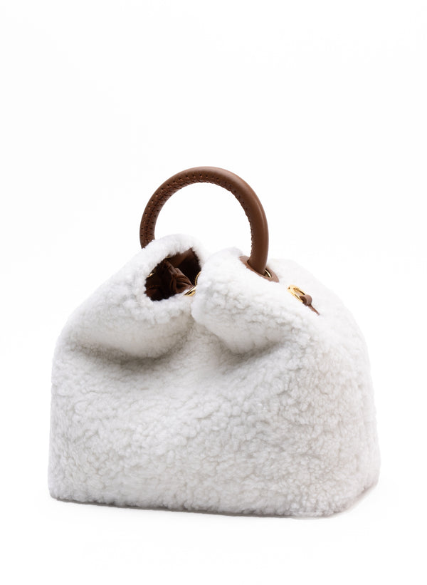 Elleme Baozi Shearling Teddy White/Cognac