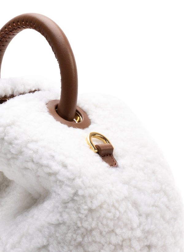 Elleme Baozi Shearling Teddy White/Cognac