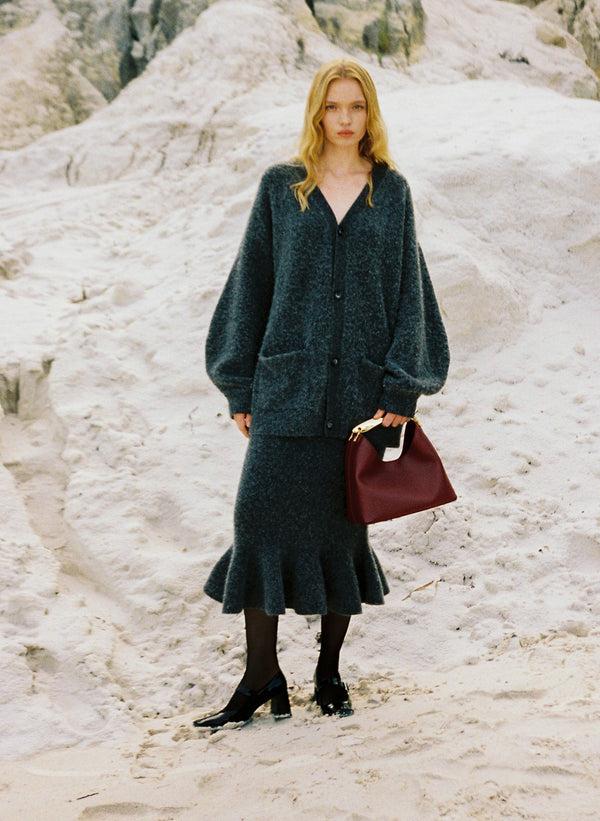 Elleme Boomerang Caviar Leather Burgundy