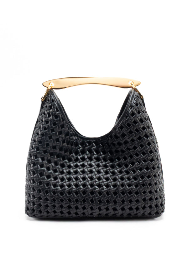 elleme Boomerang Woven Leather Black