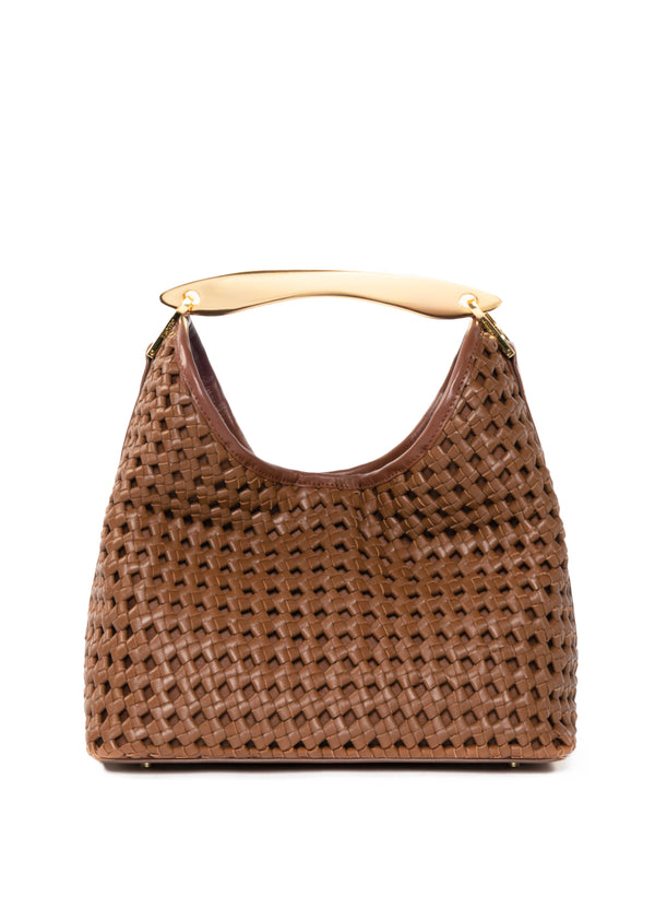 elleme Boomerang Woven Leather Cognac