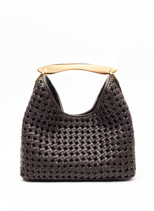 elleme Boomerang Woven Leather Dark Brown