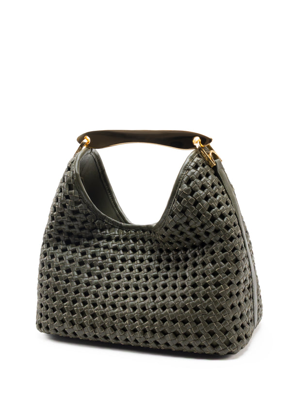 Elleme Boomerang Woven Leather Olive Green