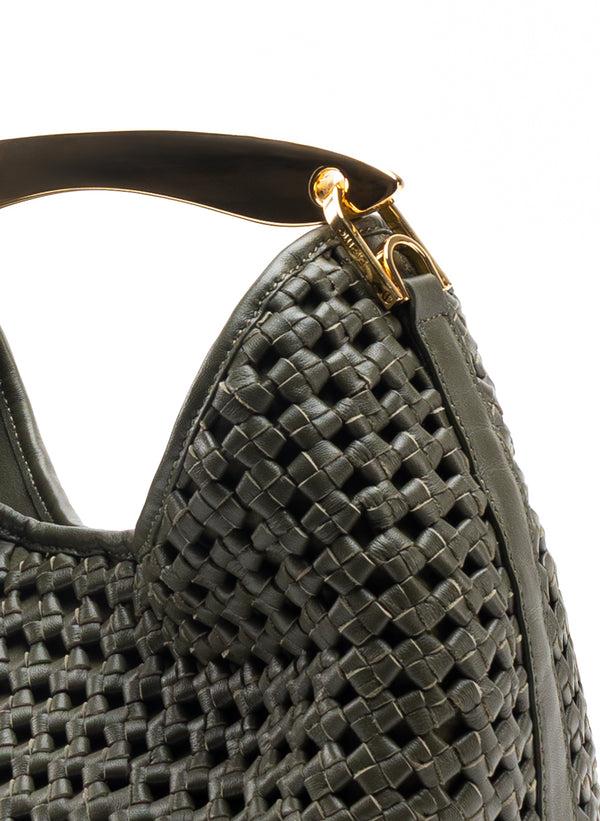 Elleme Boomerang Woven Leather Olive Green