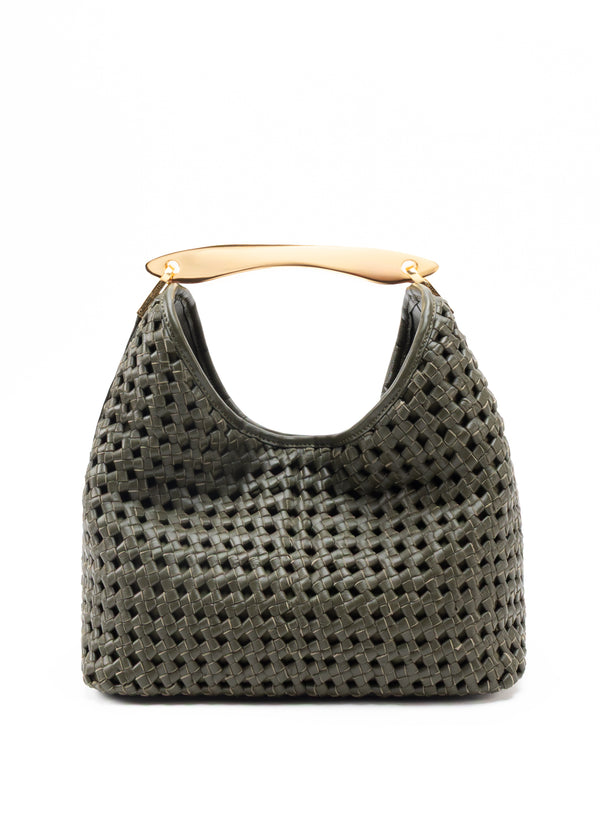 elleme Boomerang Woven Leather Olive Green