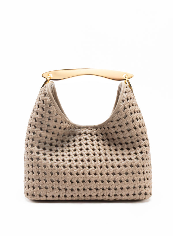 elleme Boomerang Woven Leather Taupe